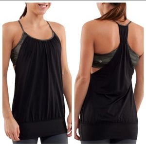 Lululemon No Limit Tank Black Retro Camo Built in Bra Workout Top Size 4